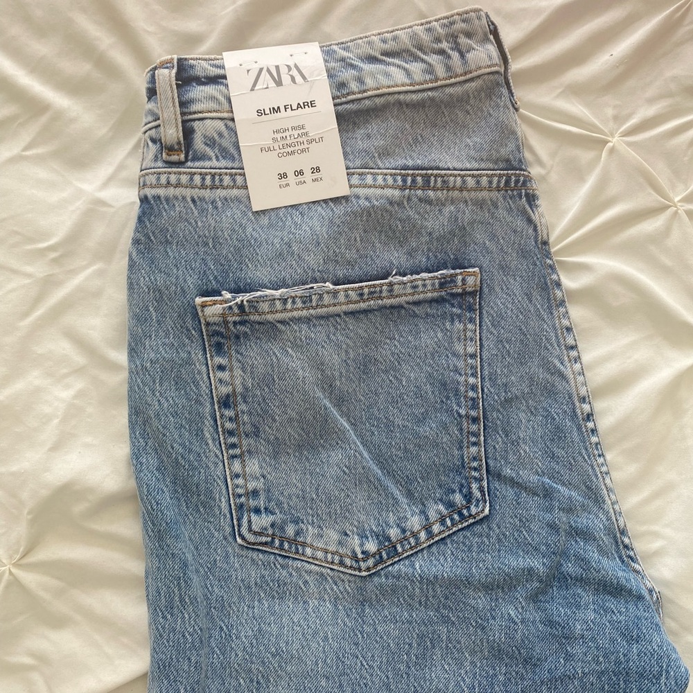 Zara High-Rise Split Jeans